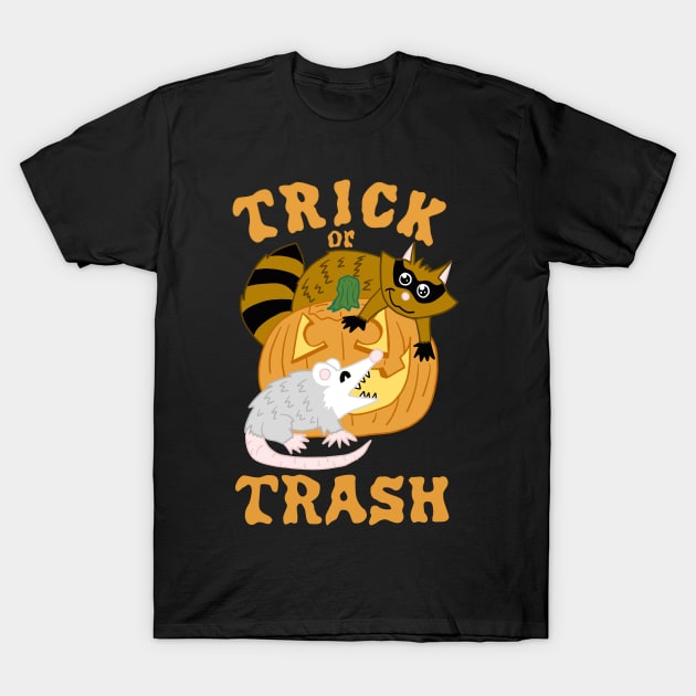 Cute Trick or Trash Buddies T-Shirt by SNK Kreatures